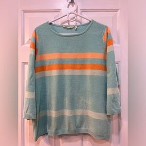 Soft Surroundings Zofia Chenille Sweater Sz PL Coastal Lightweight Cottage Flowy